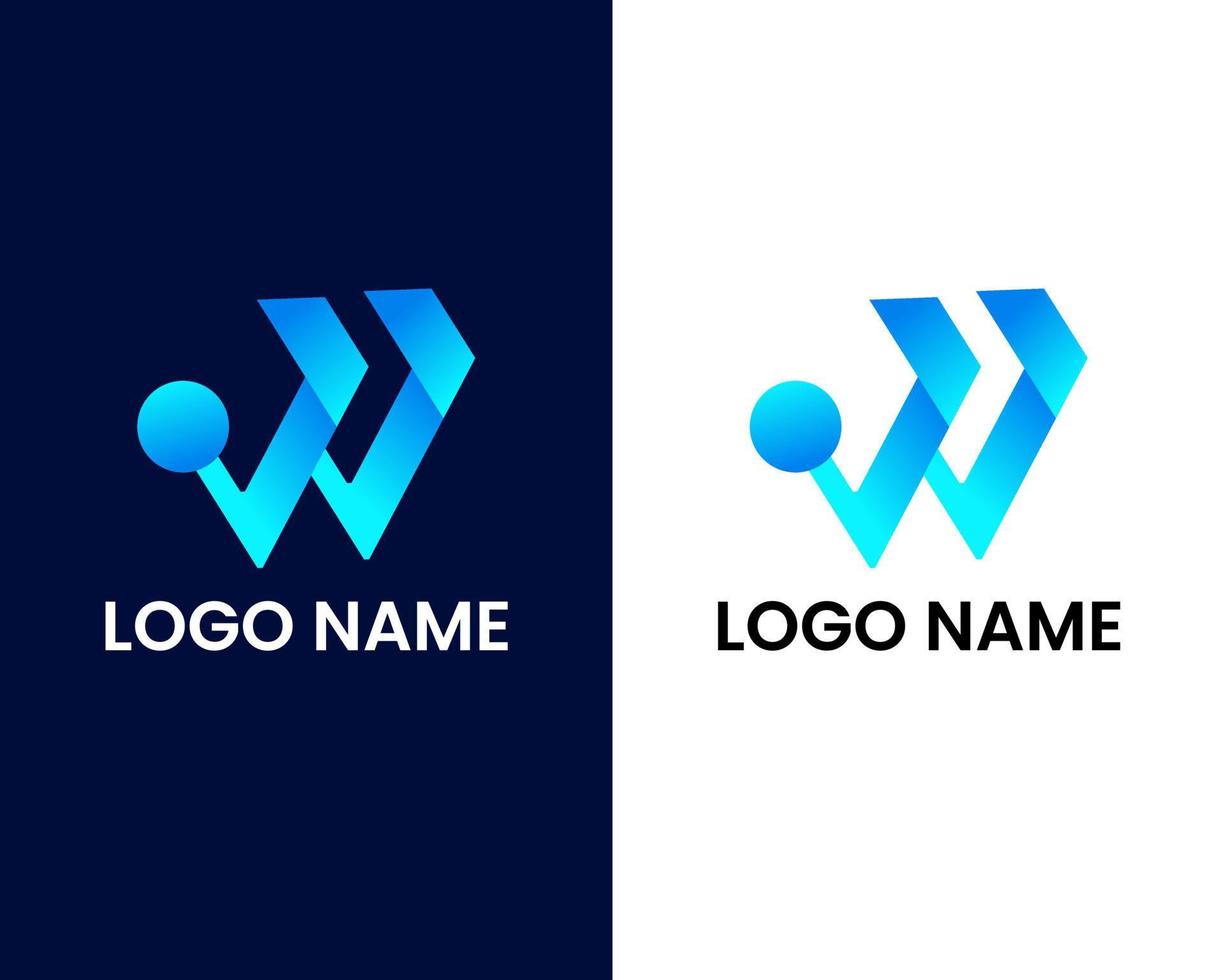 letter I with w modern logo design template vector