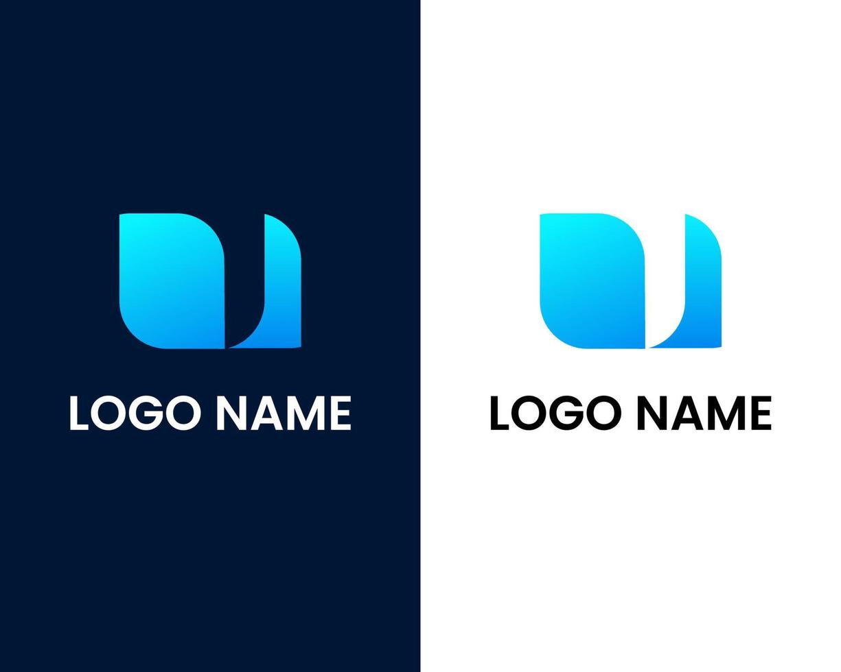 letter l and u with leaf logo design template vector