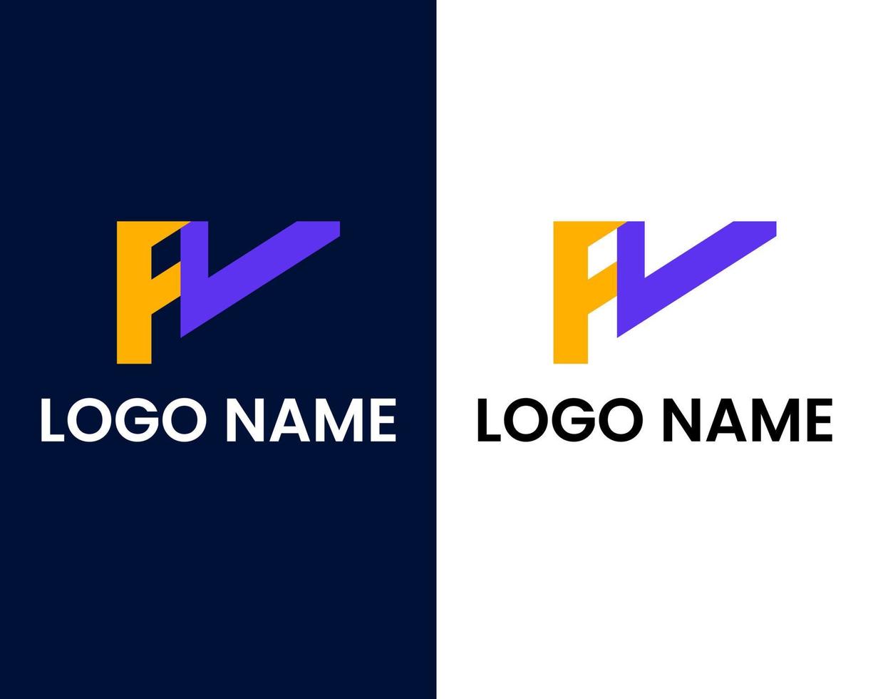 letter f and v logo design template vector