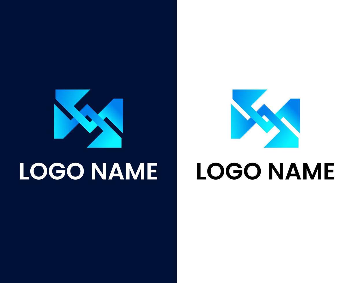 plantilla de diseño de logotipo moderno letra m y w vector