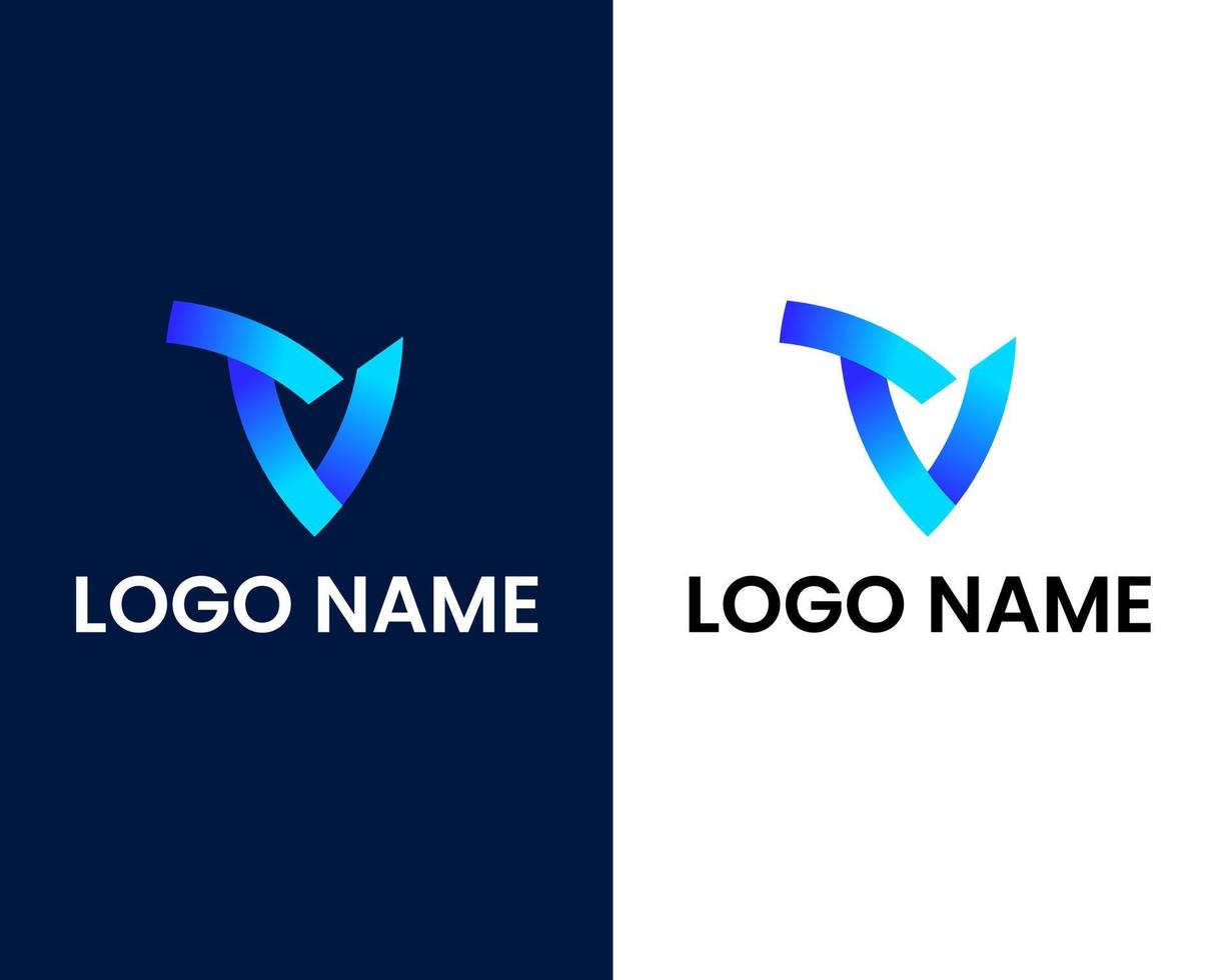 plantilla de diseño de logotipo moderno letra t y v vector