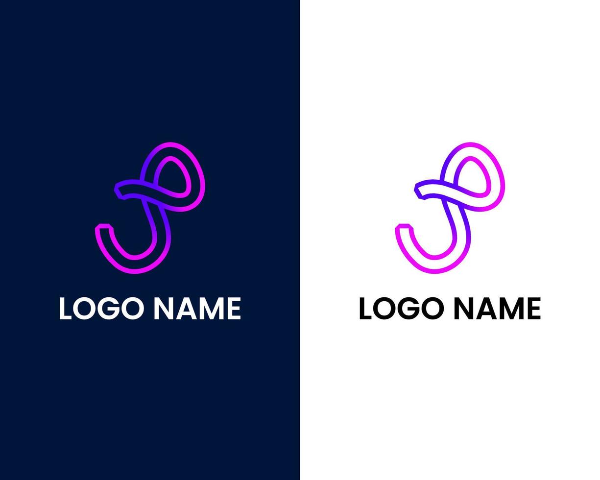 letter j with infinity modern logo design template vector