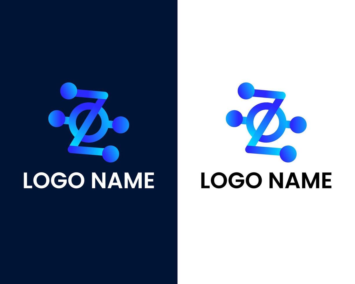 letter z with tech modern logo design template vector