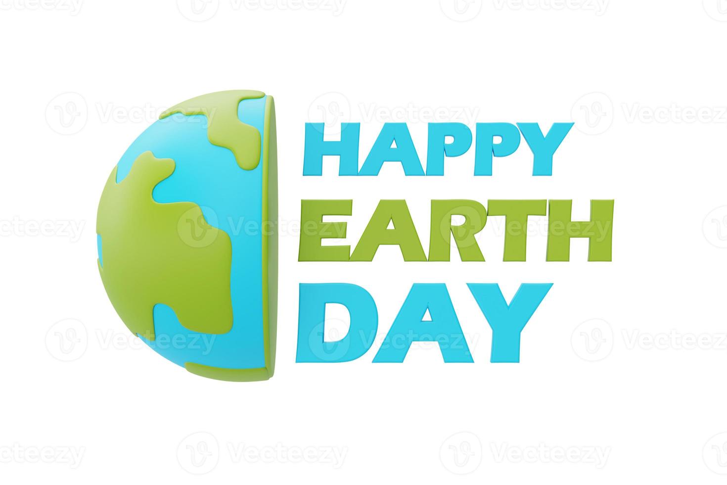 Happy earth day with World globe,World environment day,3d rendering. photo