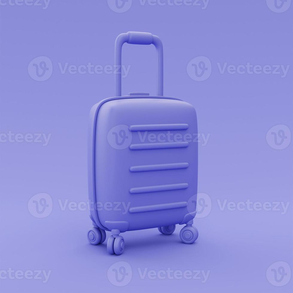 3d purple suitcase isolated,Tourism and travel concept ,holiday vacation,minimal style,3d rendering. photo