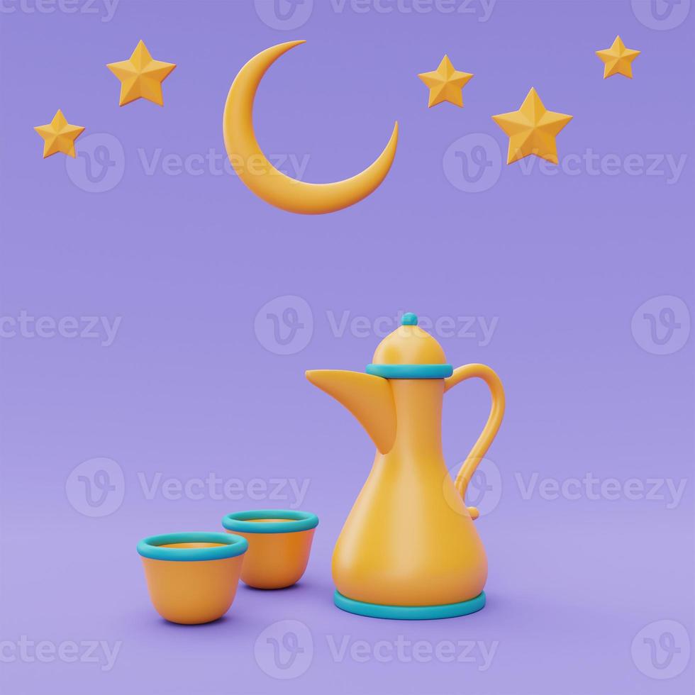 3d ramadan greetings,Islamic holiday, Raya Hari, Eid al Adha, 3d rendering. photo