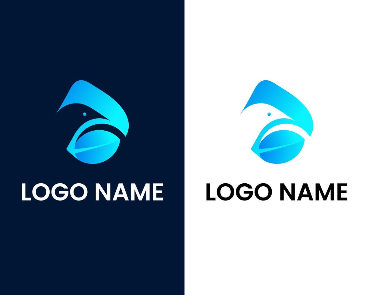 bird with leaf modern logo design template vector