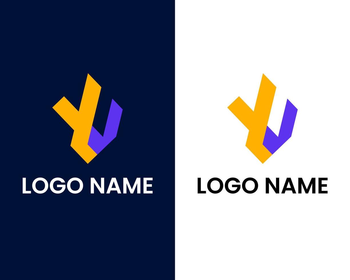 plantilla de diseño de logotipo letra y y u vector