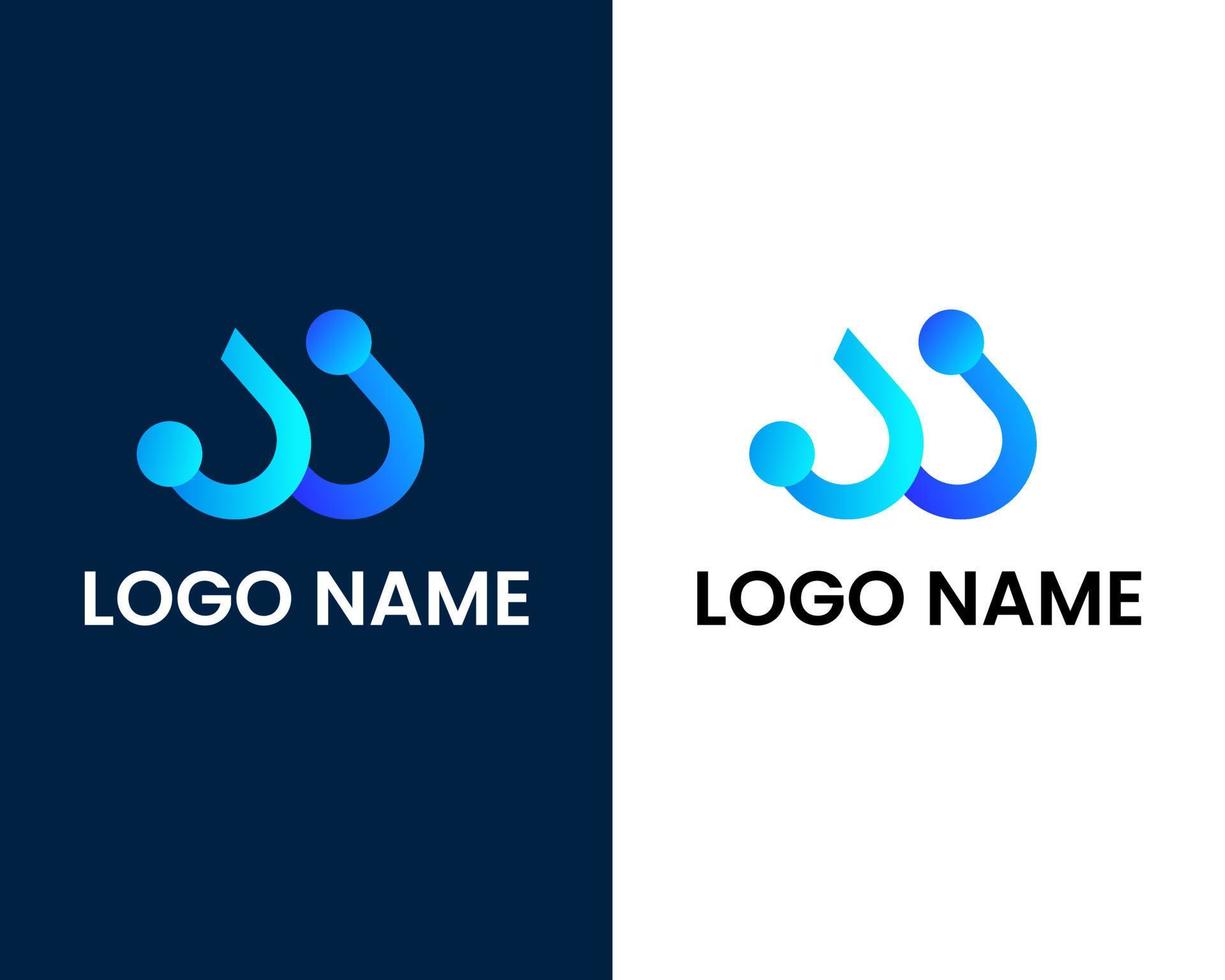 letter w with tech modern logo design template vector