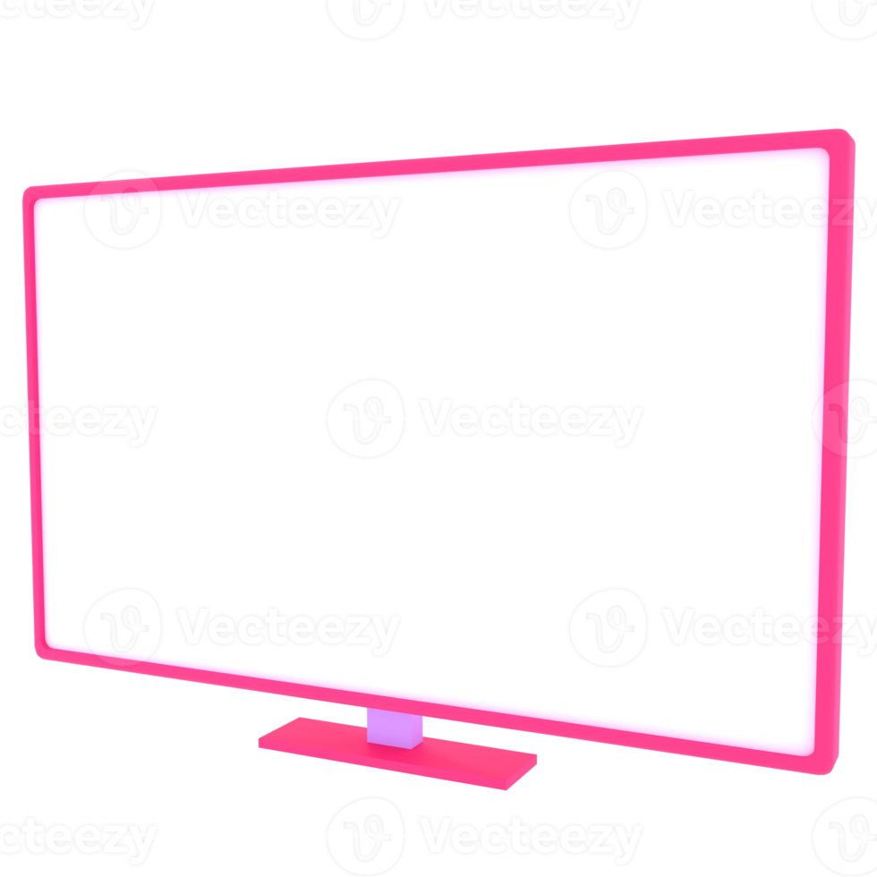 monitor tv digitale con illustrazione 3d png