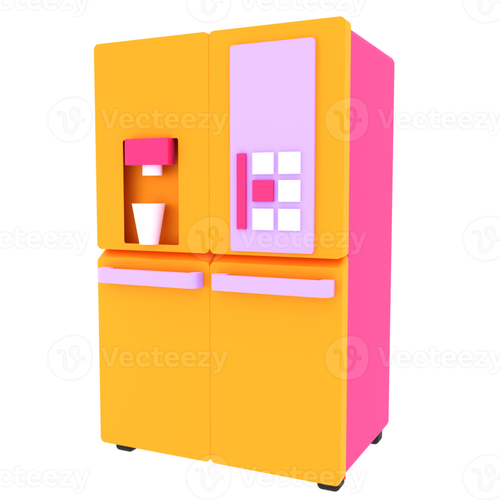 3d illustration fridge refrigerator png