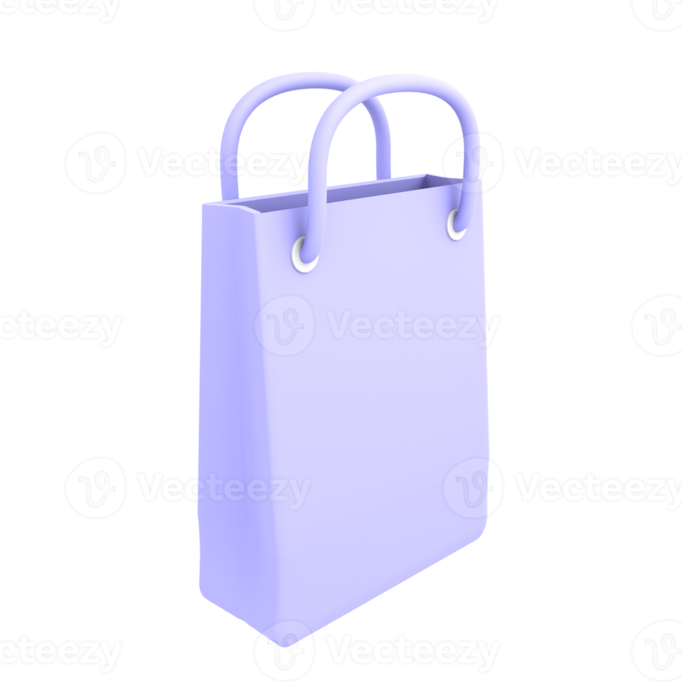 Ecommerce icon rectangle shopping bags 3d illustration png