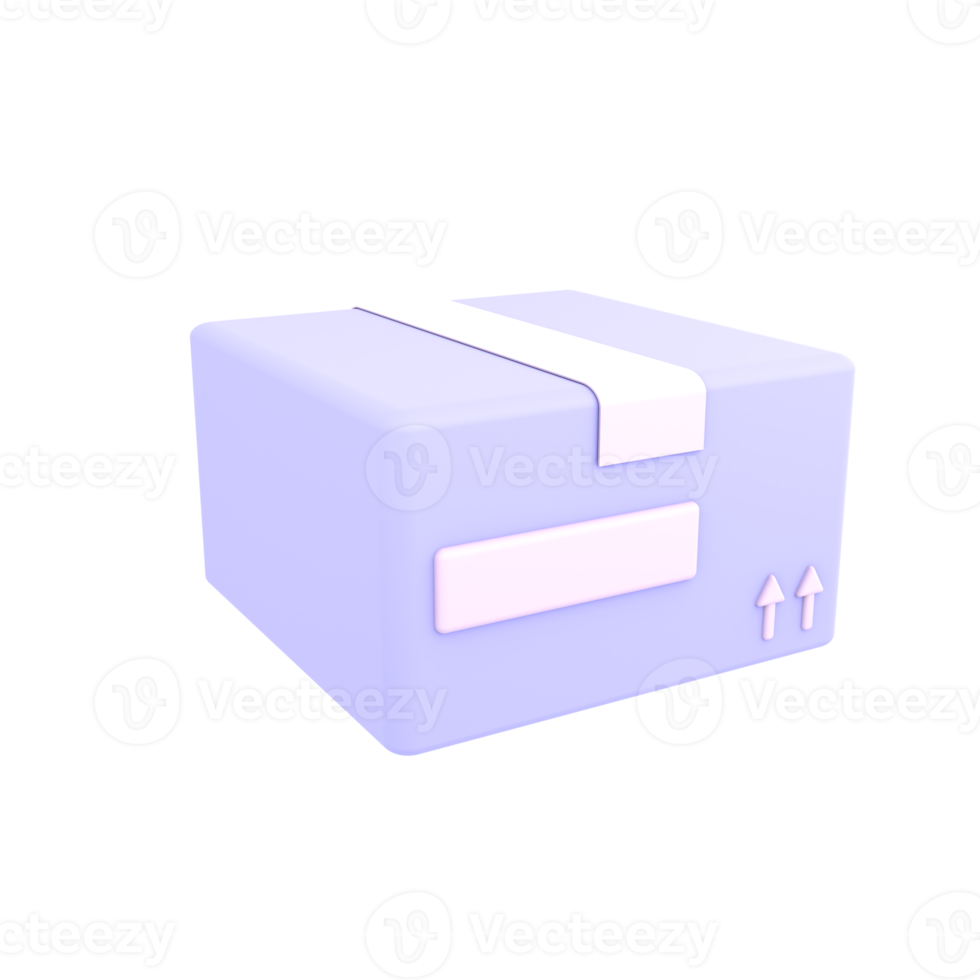 3d parcel box or cardboard boxes icon ecommerce illustration png