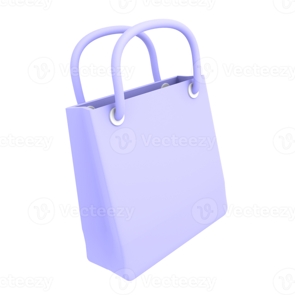 Ecommerce icon rectangle shopping bags 3d illustration png