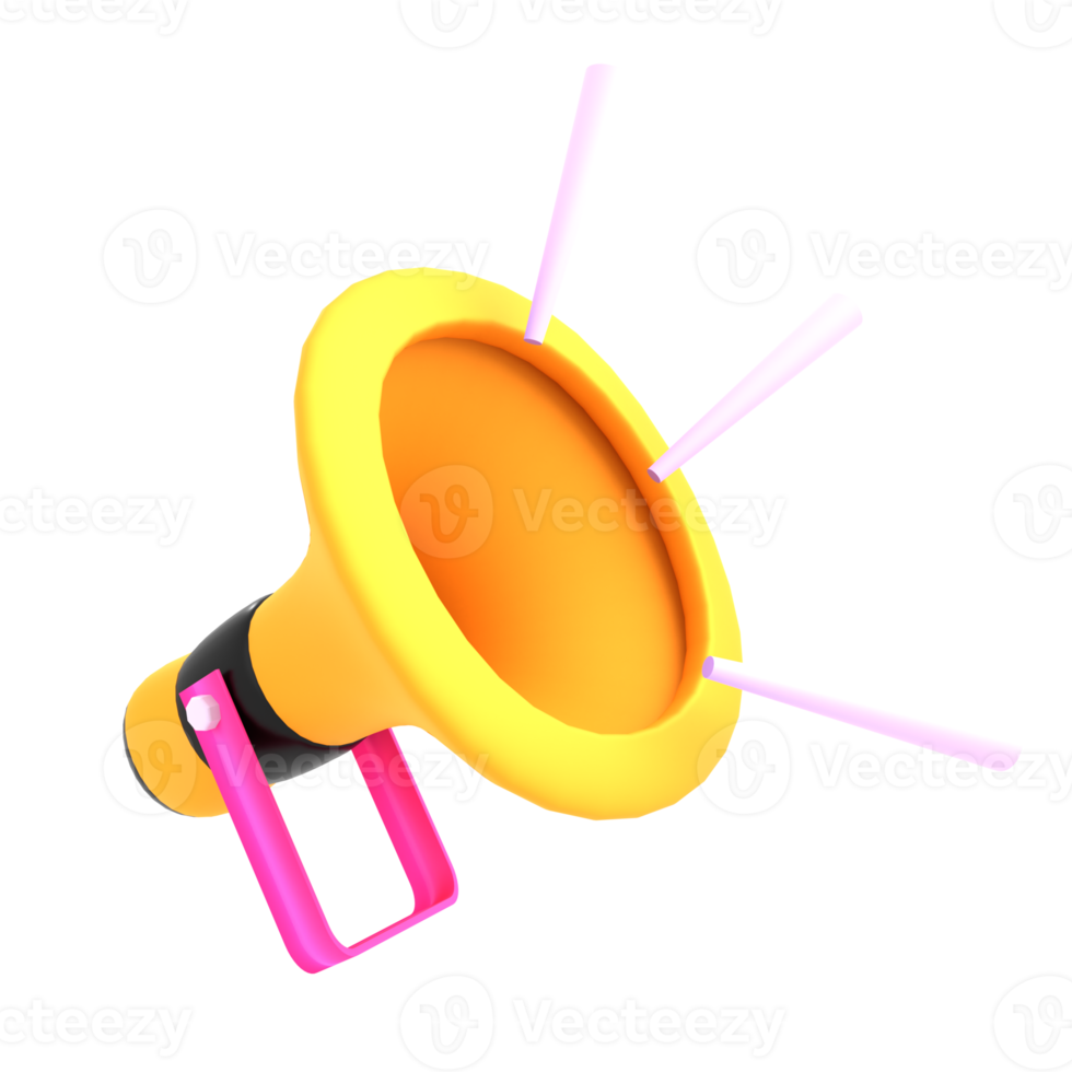 3d render megaphone refer a friend concept illustration png