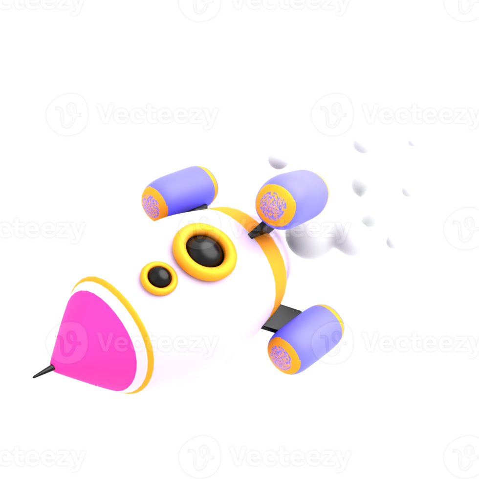 3d rocket target boost business isolated render illustration png