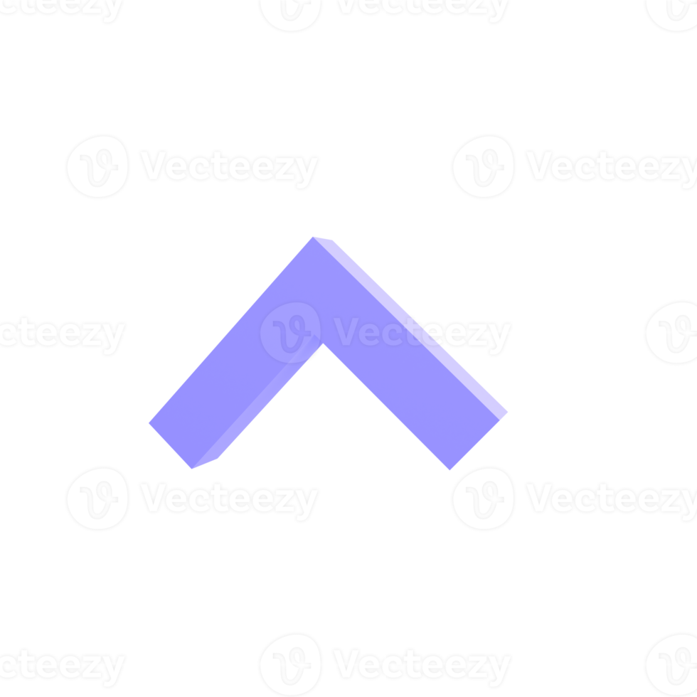 3d seta crescente para baixo ilustração isolada do pacote png