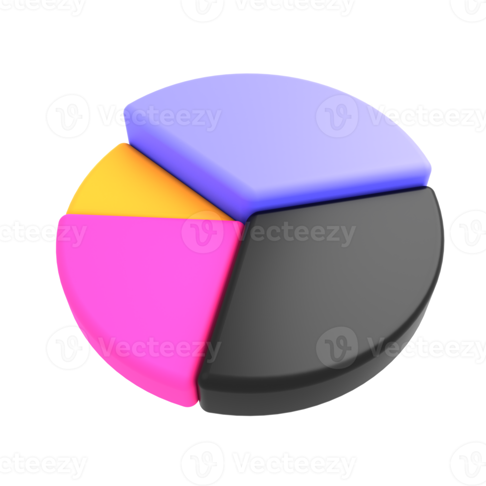 3d pie chart business isolated render illustration png