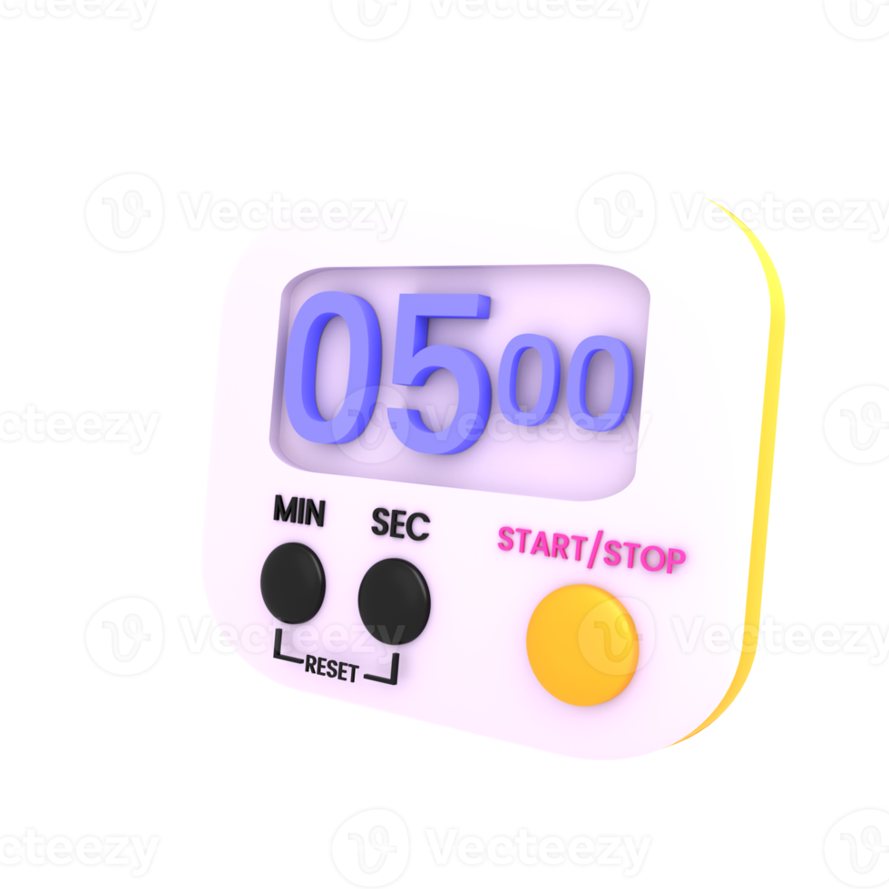 3d digitale stopwatch pictogram geïsoleerde illustratie png