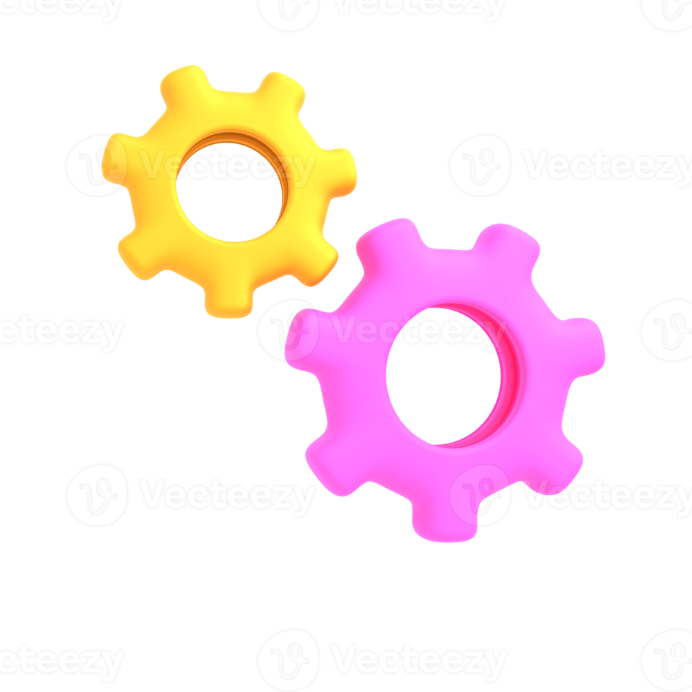 Ilustración de procesamiento aislado de idea de sistema de configuración 3d png