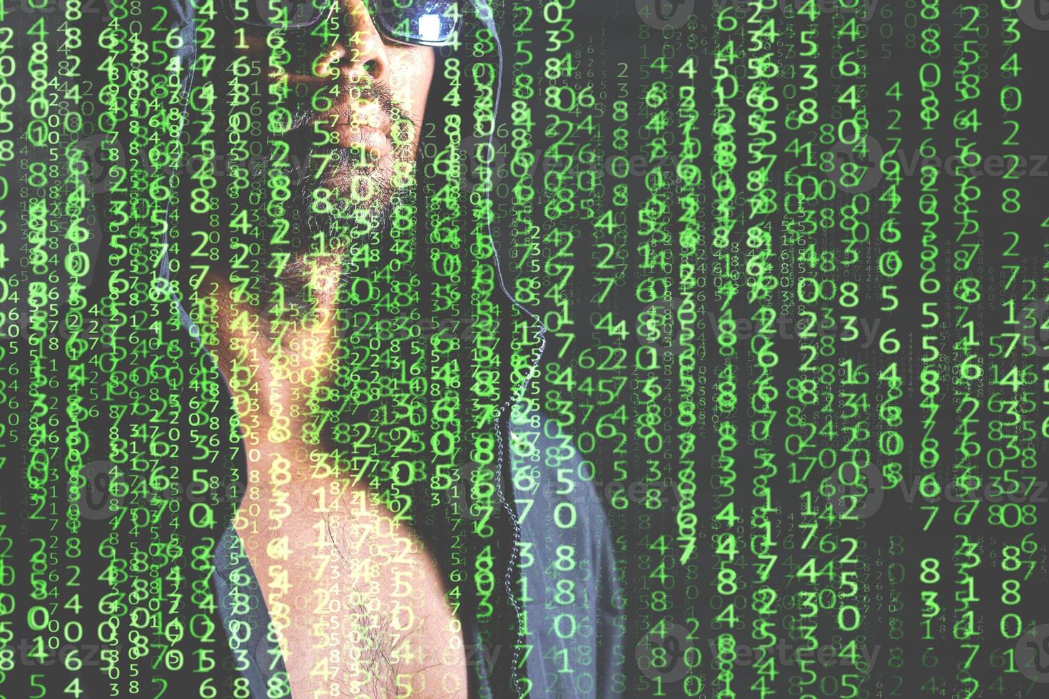Hacker concept. Hacker Hood is a dangerous hacking and malware and computer virus. Identity theft and cybersecurity photo