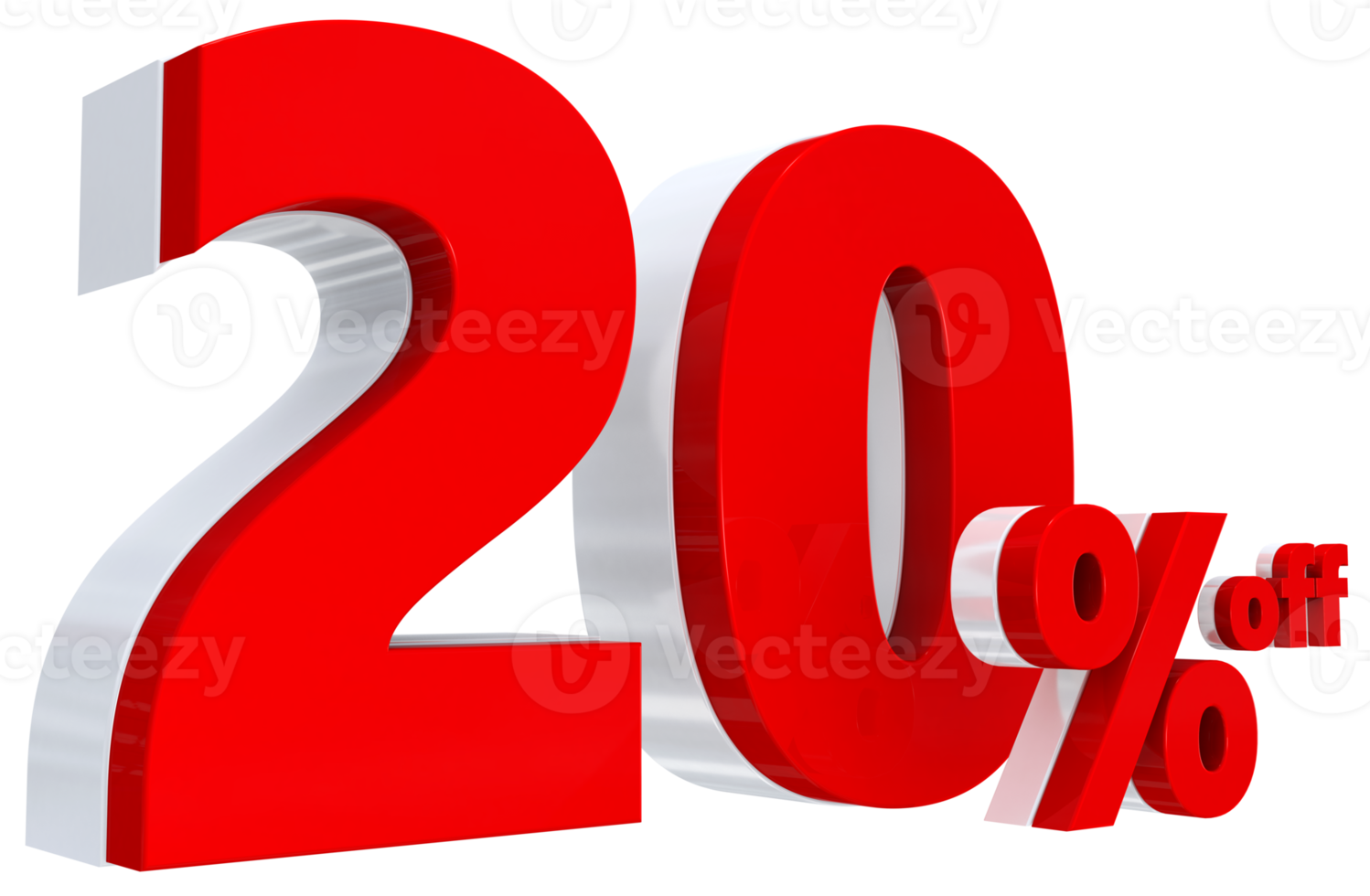 Discount 20 percent red offer in 3d 8880259 PNG