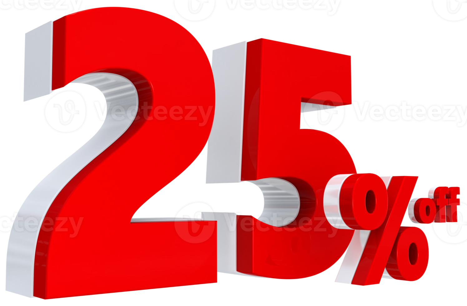 korting 25 procent rode aanbieding in 3d png