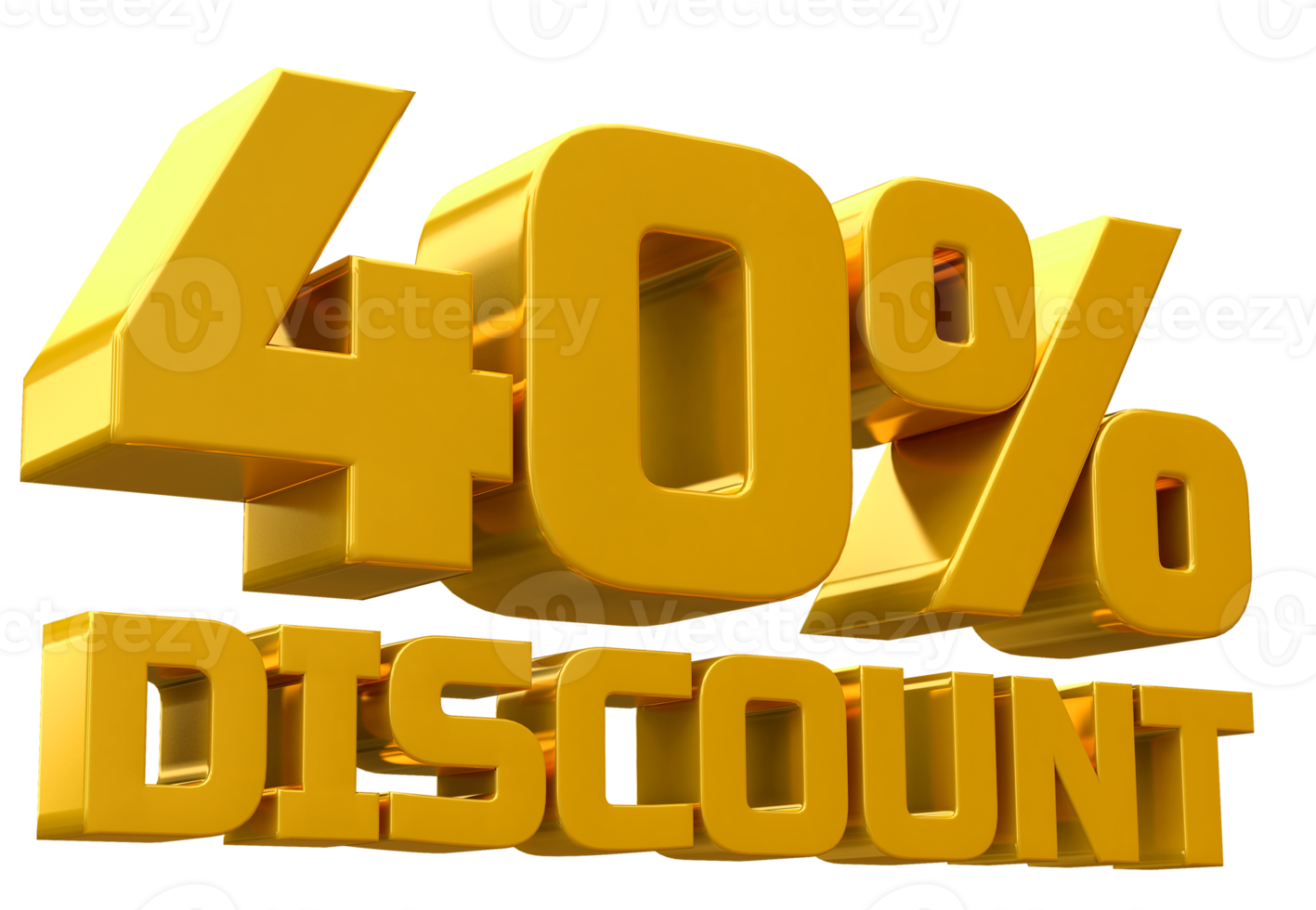 Discount 40 percent luxury gold offer in 3d png