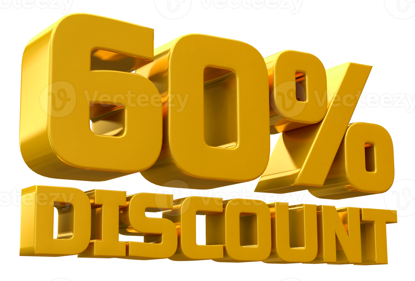 Discount 60 percent luxury gold offer in 3d png