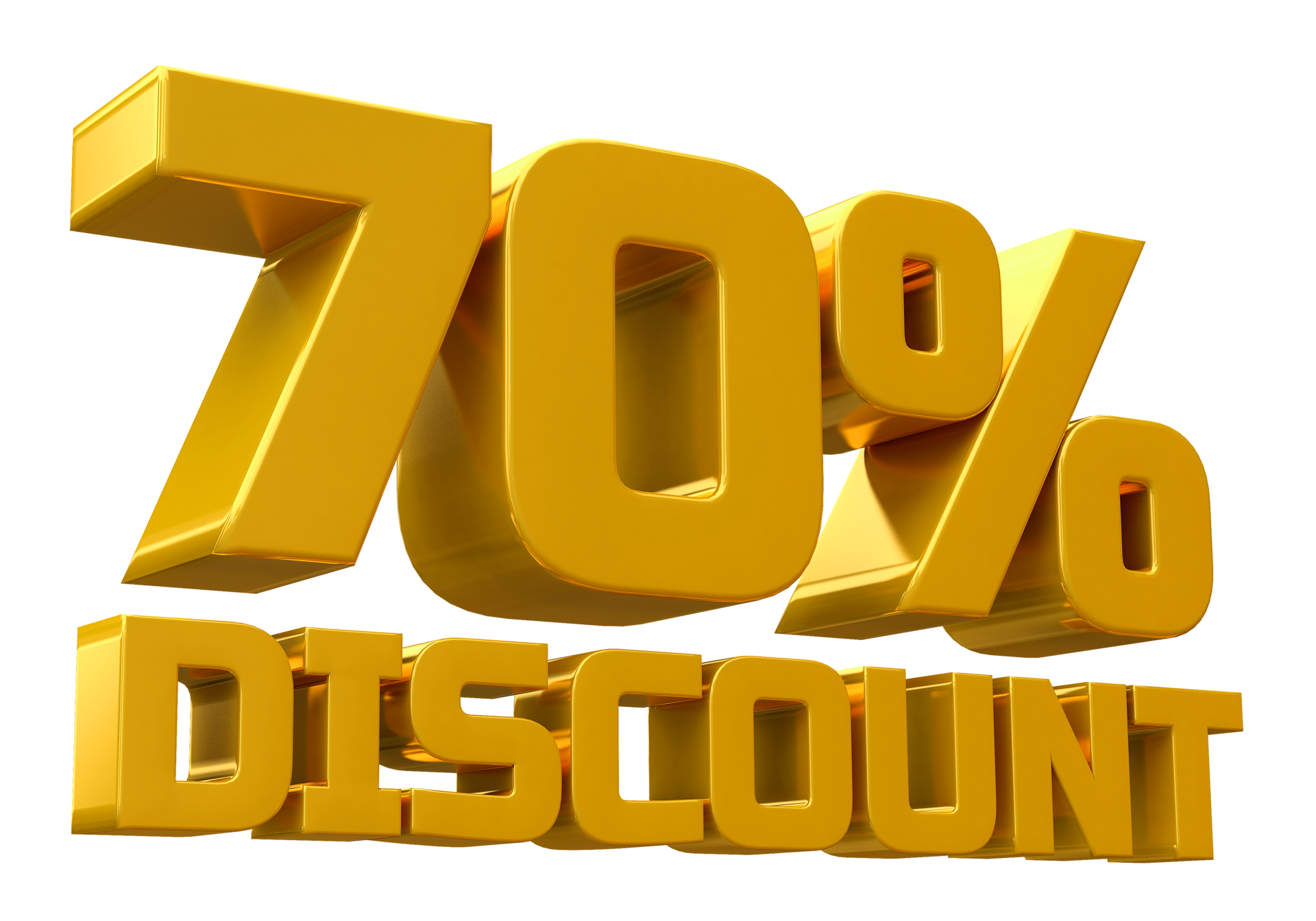 Discount 70 percent luxury gold offer in 3d 8880273 PNG