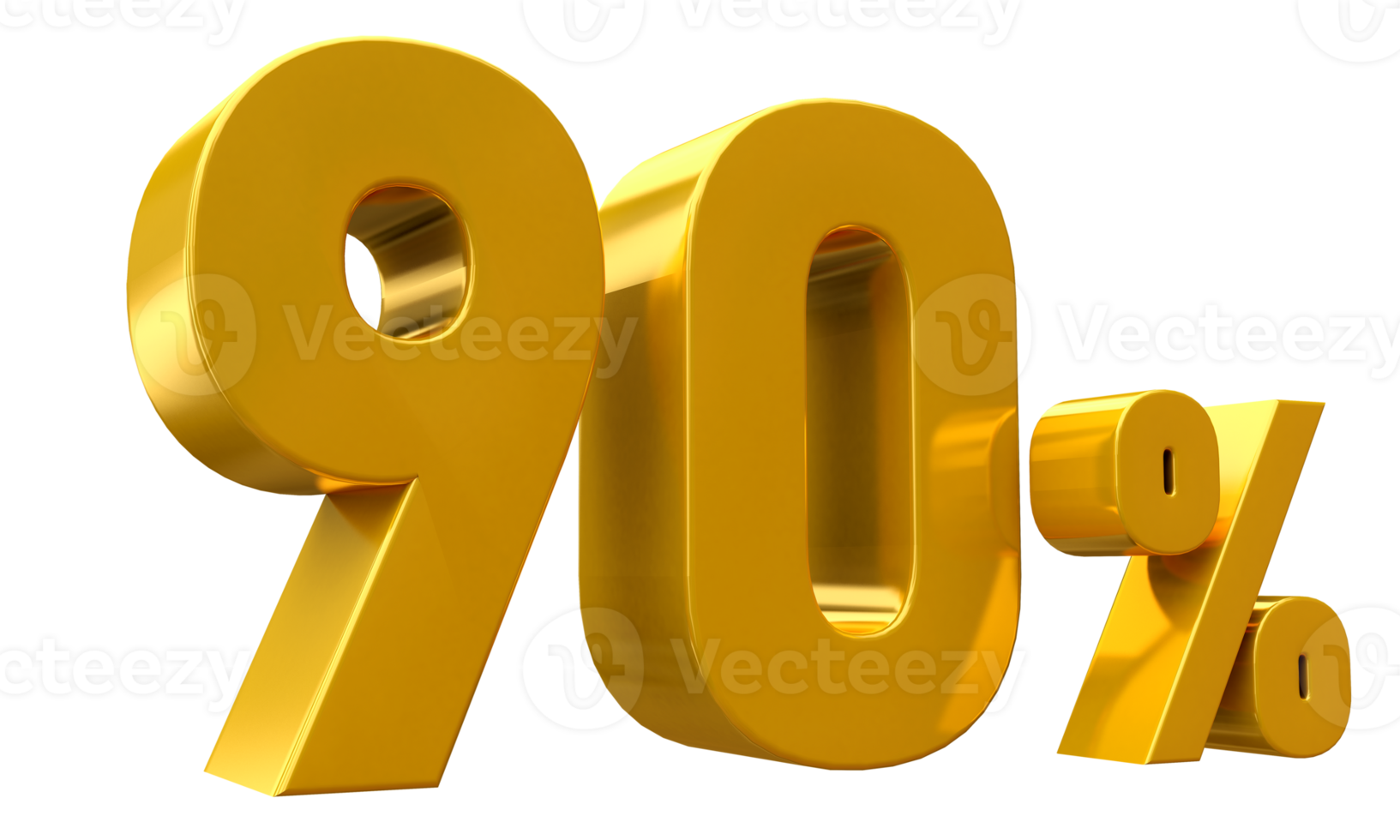 90 percent luxury gold offer in 3d png