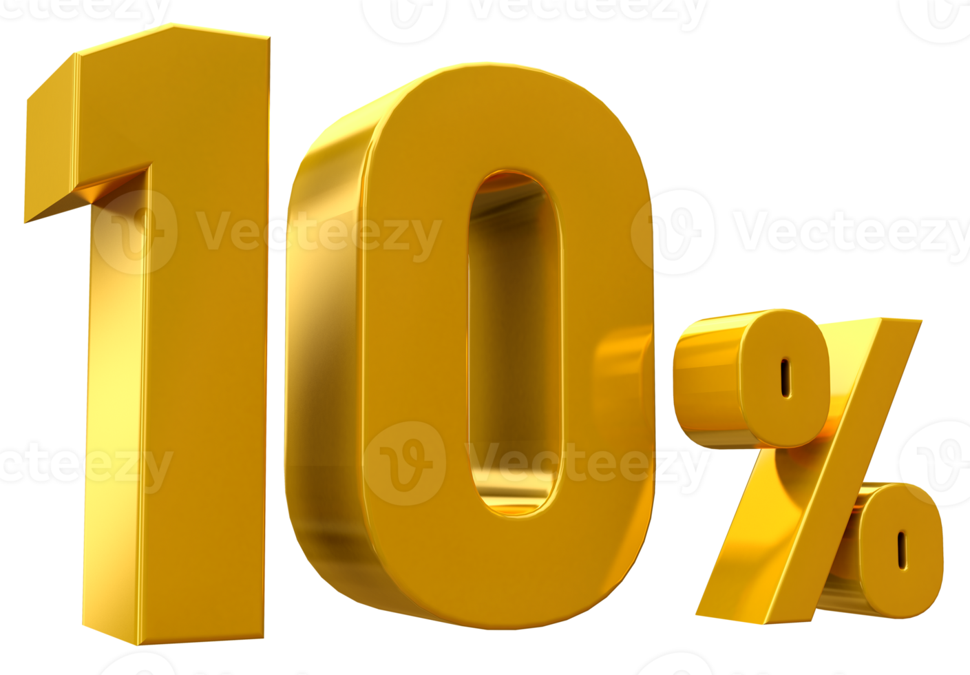 10% d'offre d'or de luxe en 3d png