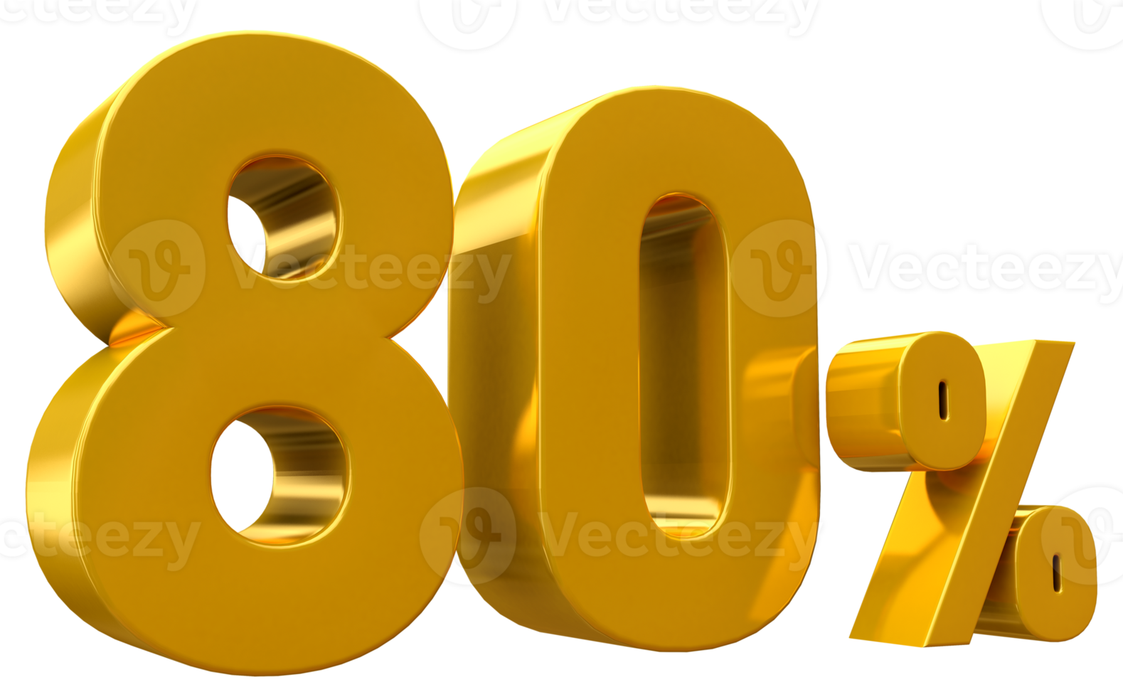 80% d'offre d'or de luxe en 3d png