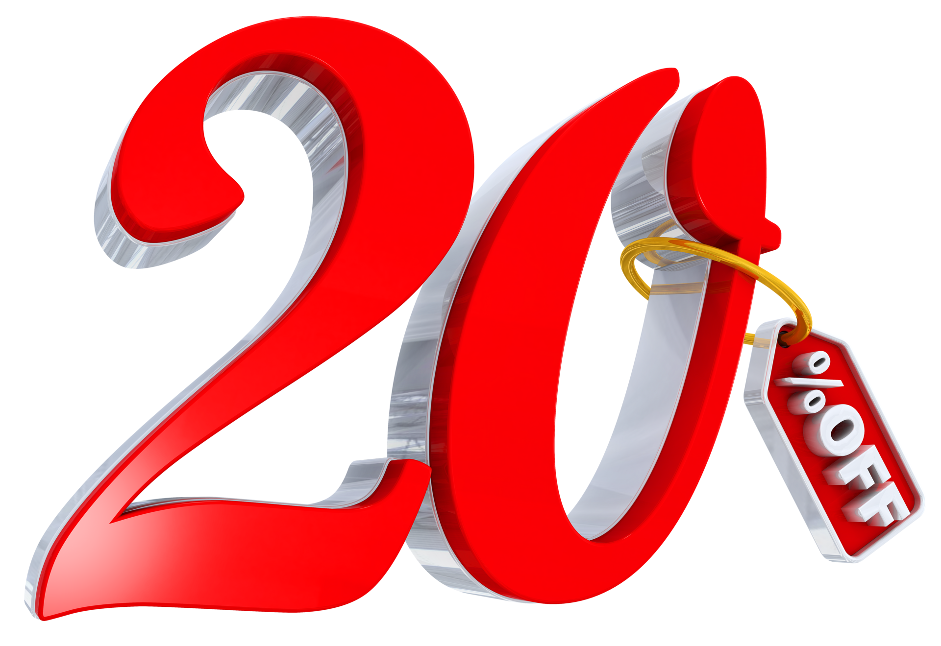oferta vermelha de 20 por cento em 3d 8880300 PNG
