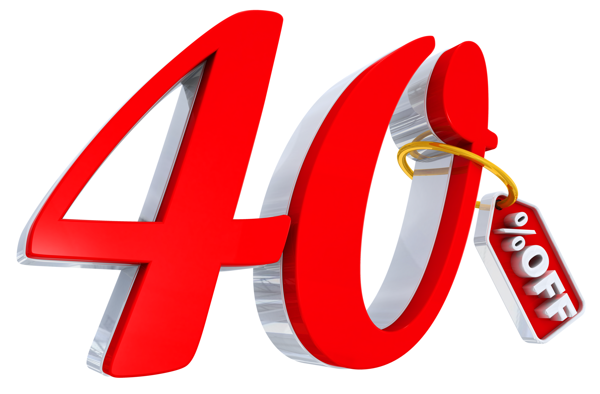40 percent red offer in 3d 8880301 PNG