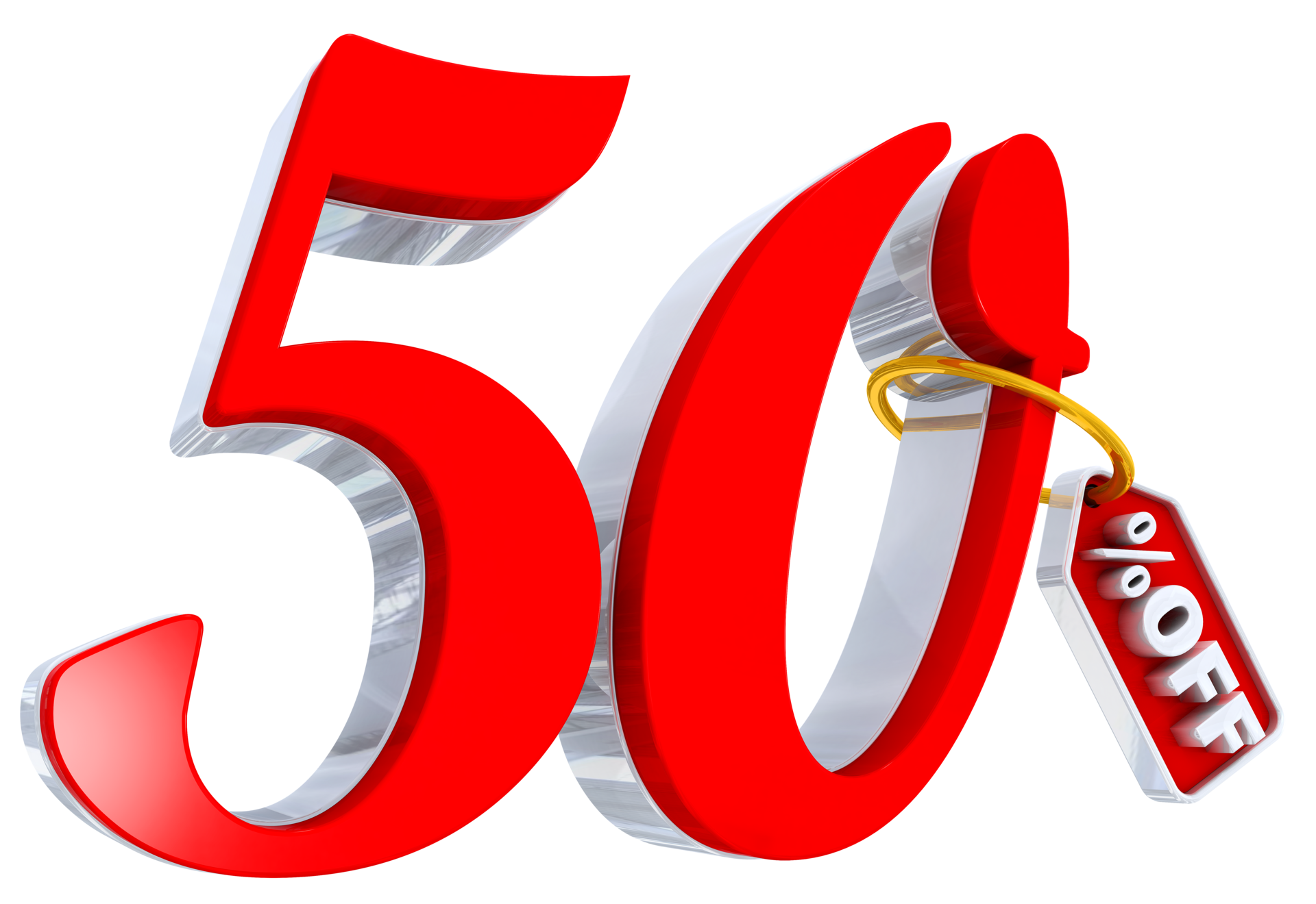 50 percent red offer in 3d 8880307 PNG