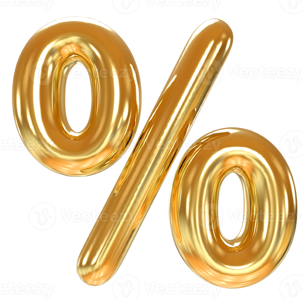 Percent gold 3d png