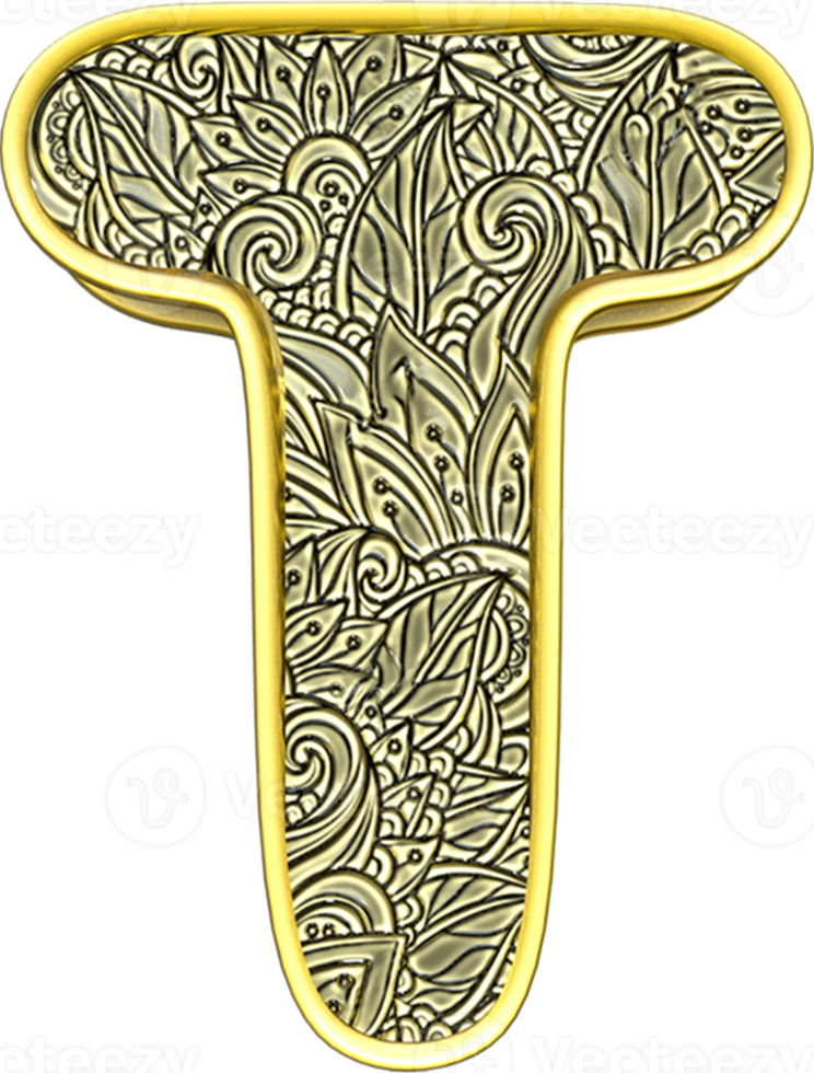 3D art font of T png