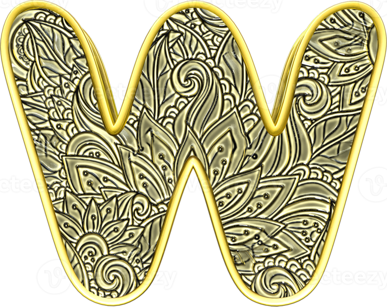 3D art font of W png