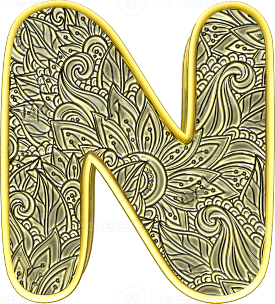 3D art font of N png