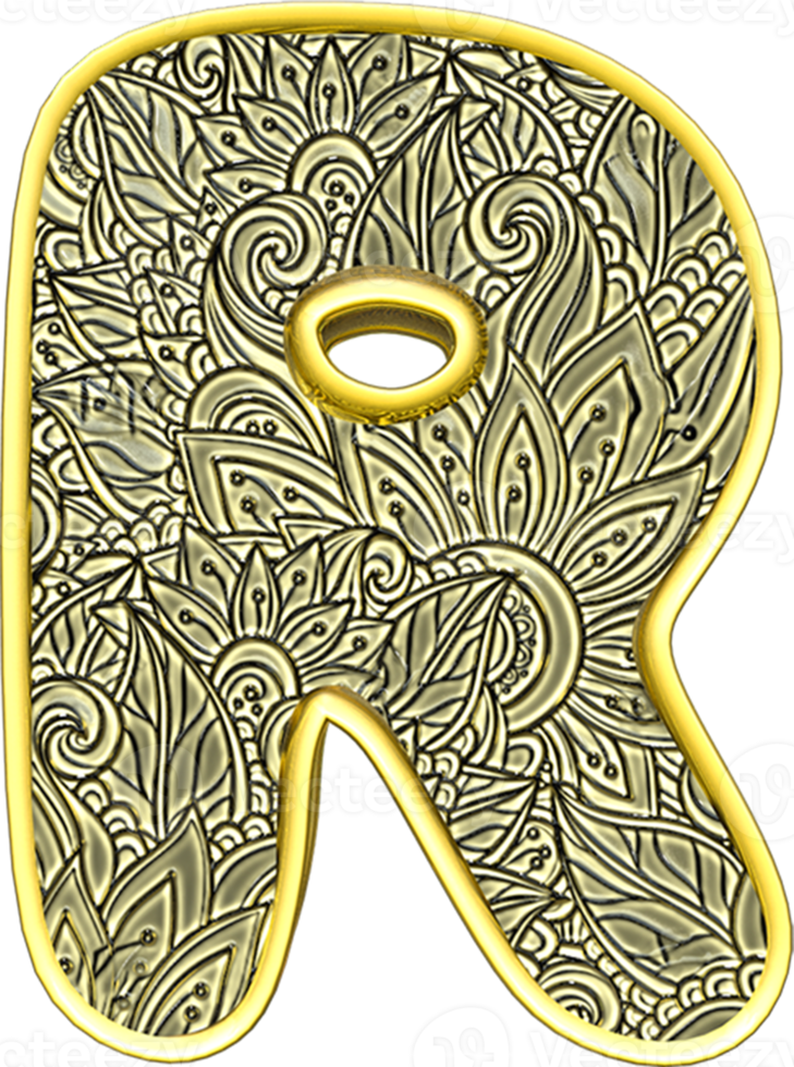 3D art font of R png