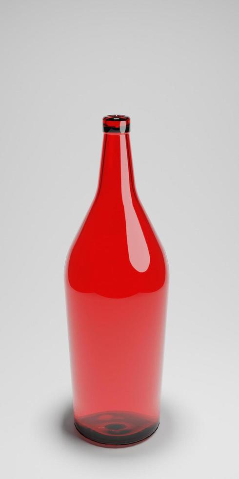 botellas vacías para logotipos claros en sus proyectos, representación 3d colorida. foto