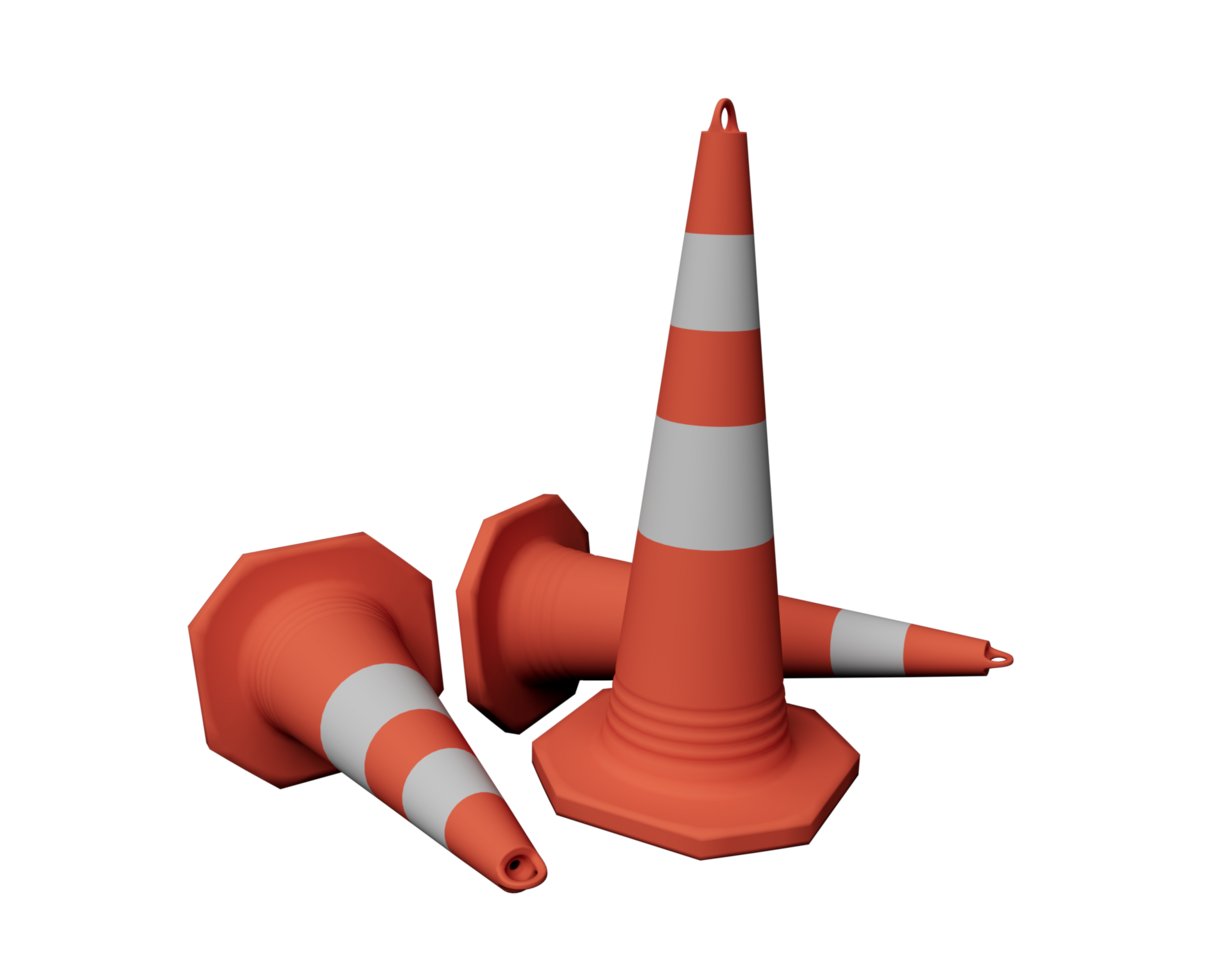 elemento di design astratto rendering 3d del concetto minimalista di cono di traffico png