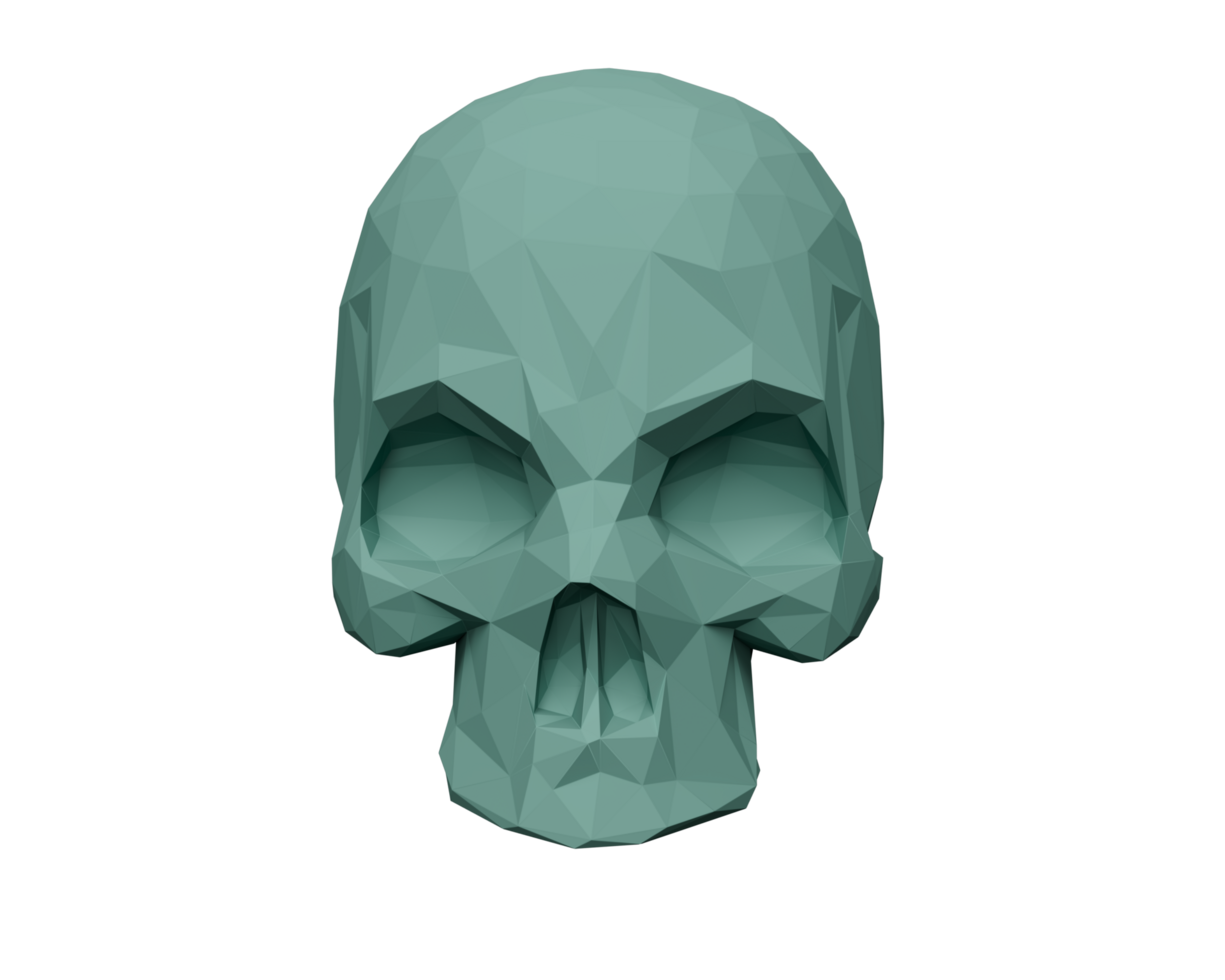 head skull 3d render Abstract design element Minimalist concept png