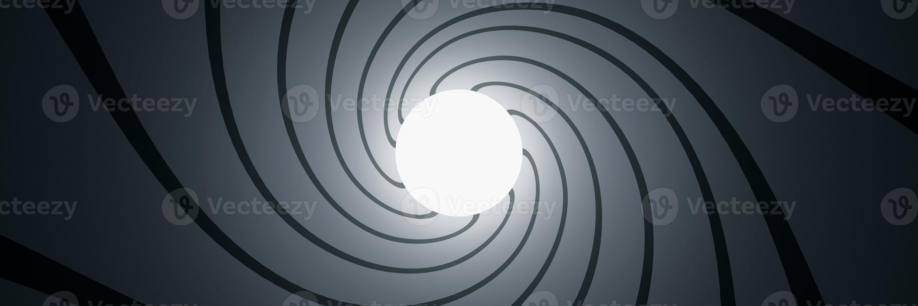 A view through swirling gun barrel - 3d rendering. photo