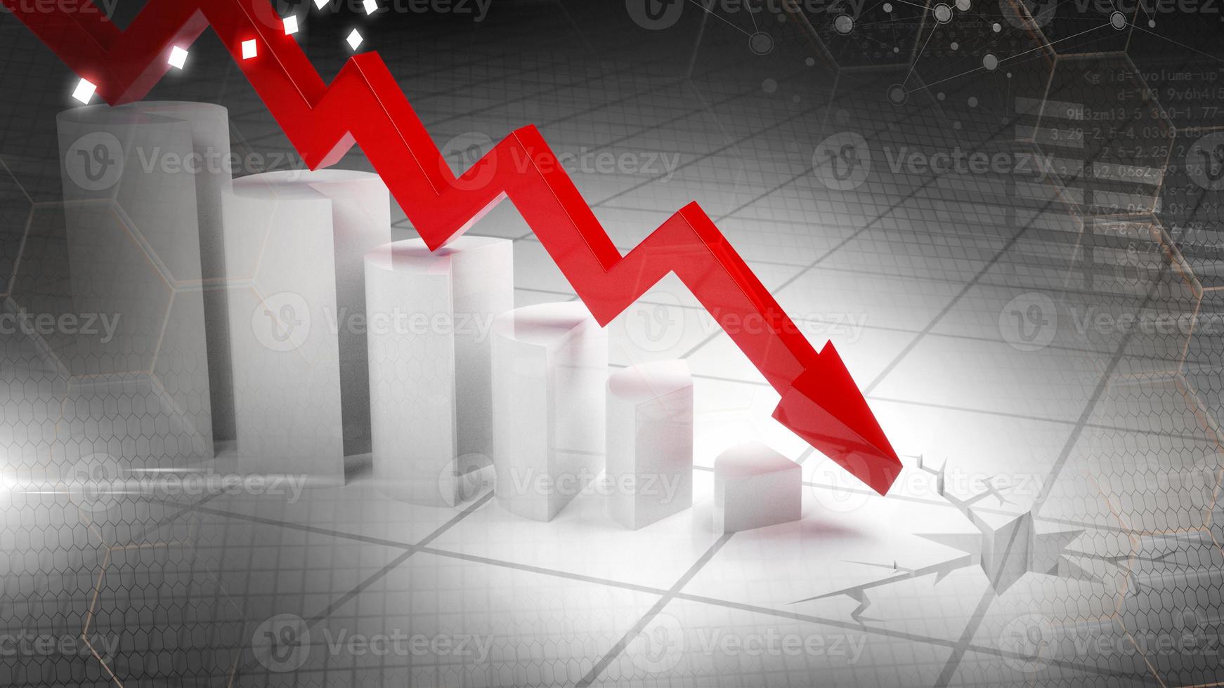Econimical crisis concept. Spread in the world, economy is down. 3d illustration photo
