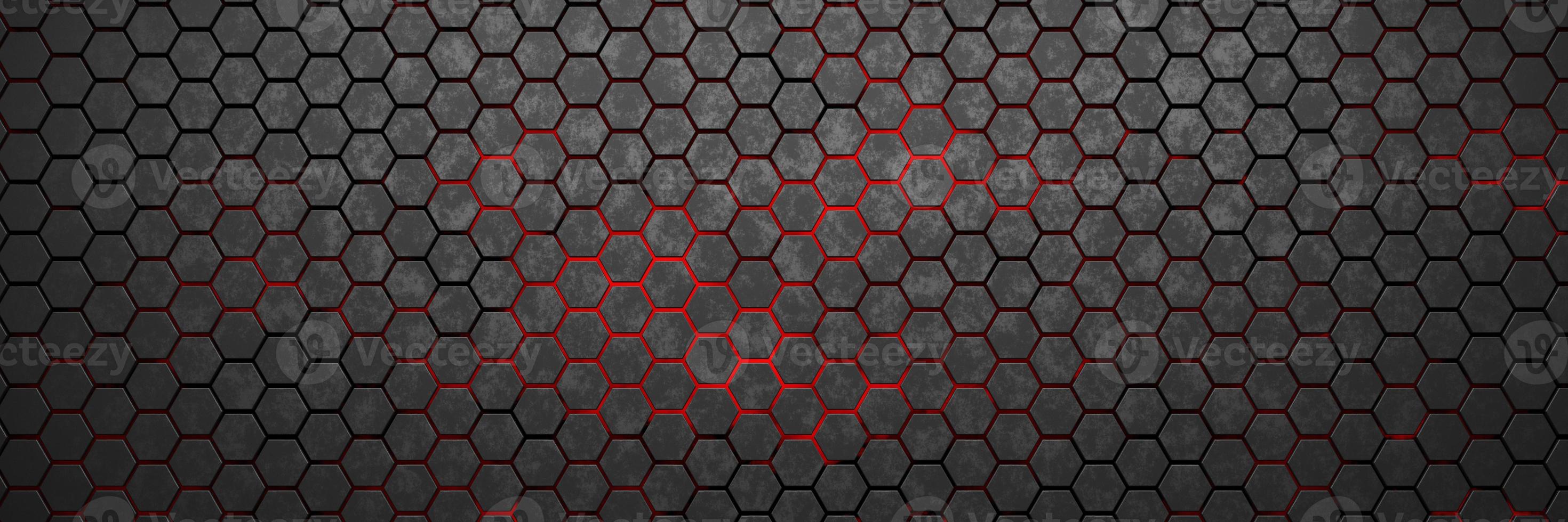 Futuristic and technological hexagonal background. 3d rendering photo