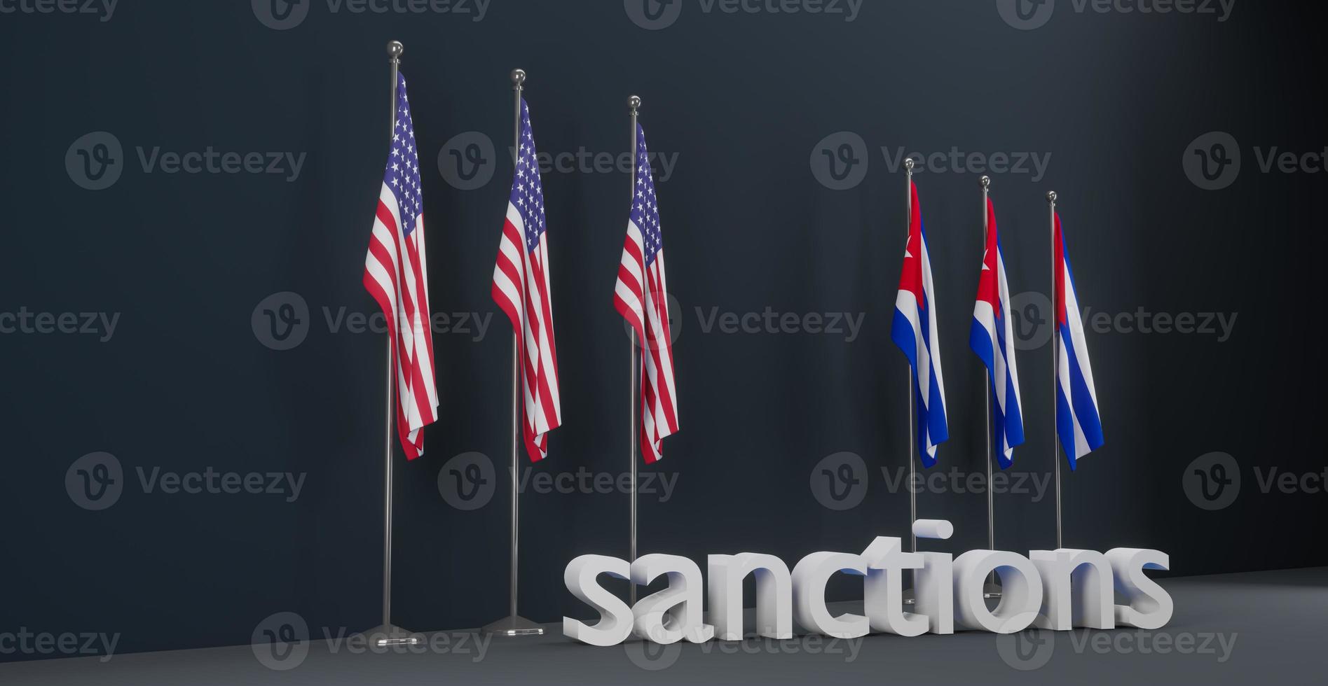 USA sanctions on Cuba, Sanctions against Cuba, Sanctions on Cuba, 3D work and 3D illustration photo