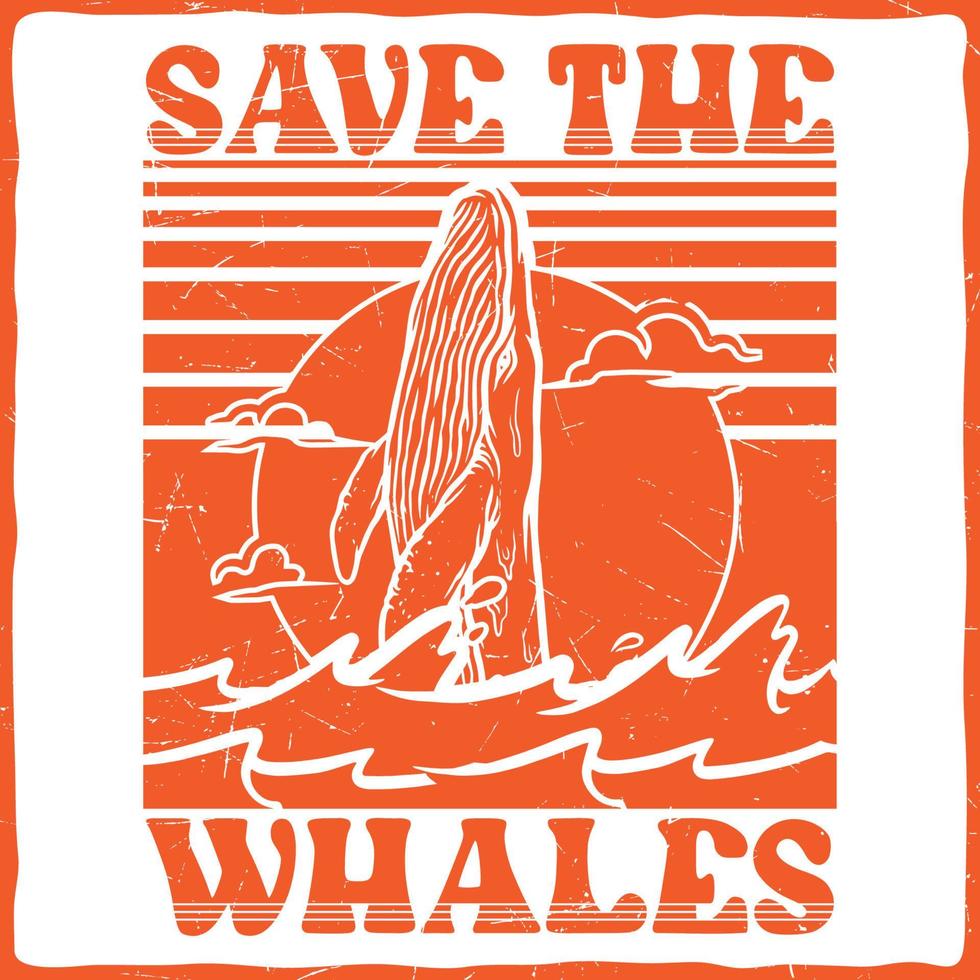 Whale shark typography quote retro vintage illustration vector tshirt design