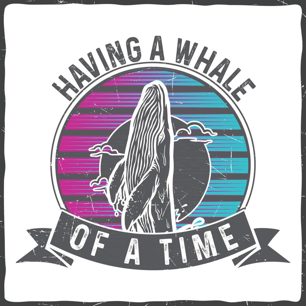 Whale shark typography quote retro vintage illustration vector tshirt design